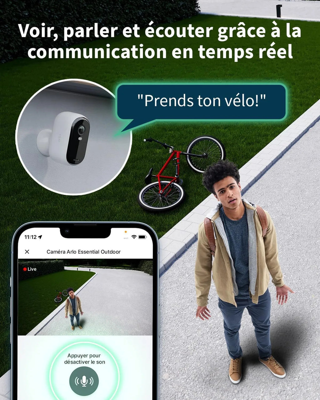ARLO Pack Maison Protégée : Pack de 3 caméras extérieur Arlo Essential2 2K + 3 panneaux solaires + 2 caméras intérieur Arlo Essential 2K