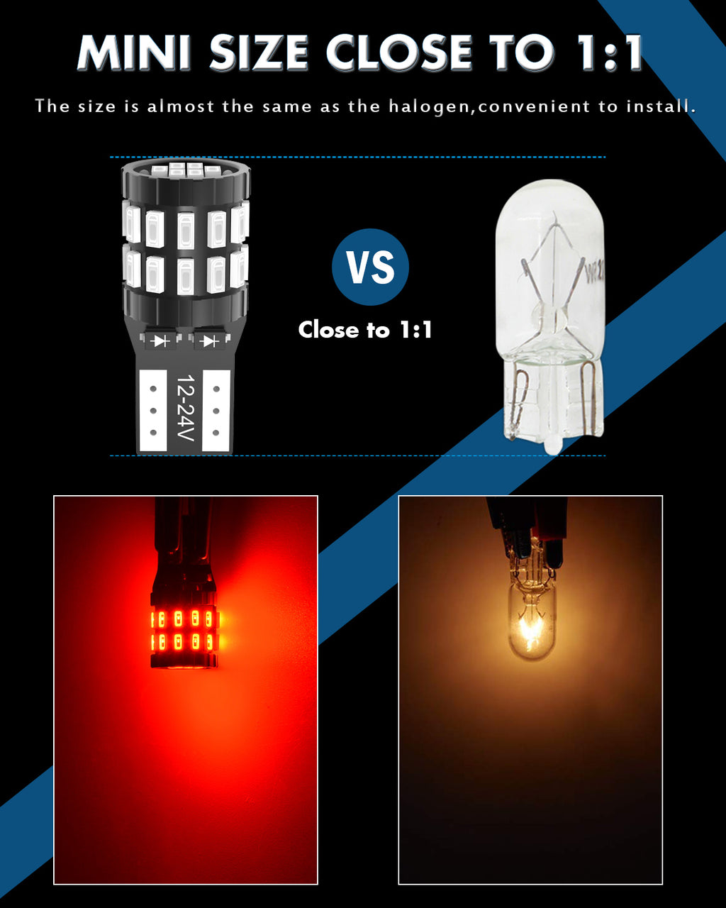 Katur Ampoules LED 194 T10 W5W 501 168, Très lumineuses, Rouge brillant, 12-24 V, Bus CAN sans erreur, Remplacement pour plafonnier, liseuse, éclairage de porte