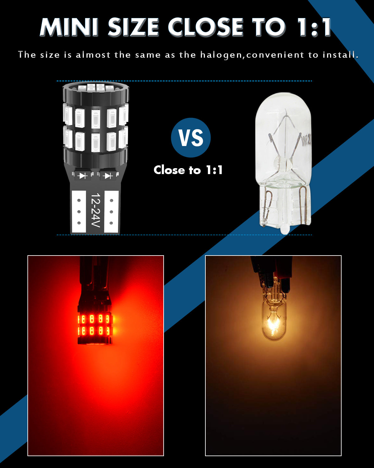 Katur Ampoules LED 194 T10 W5W 501 168, Très lumineuses, Rouge brillant, 12-24 V, Bus CAN sans erreur, Remplacement pour plafonnier, liseuse, éclairage de porte