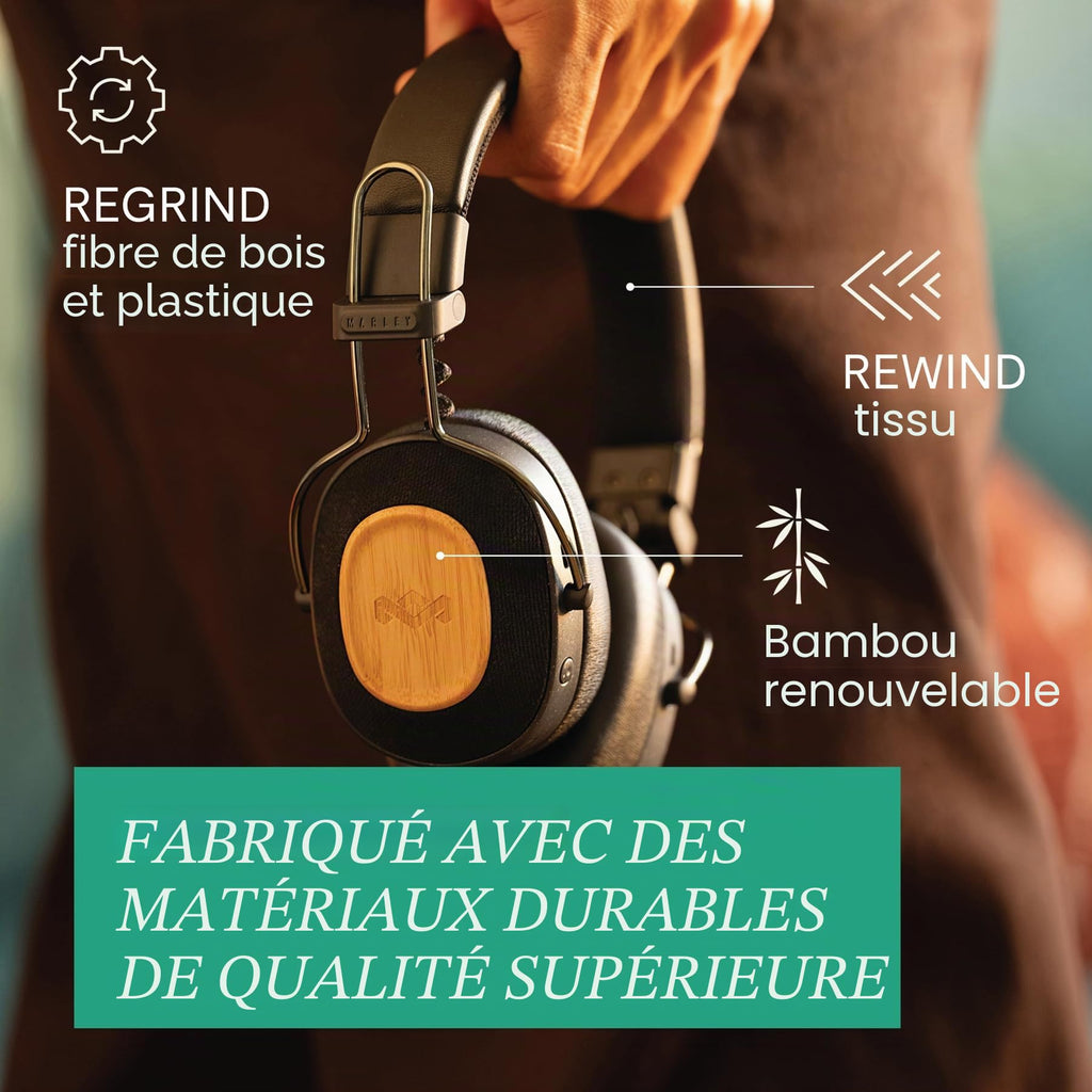 House of Marley Casque supra-auriculaire Bluetooth avec microphone - Noir