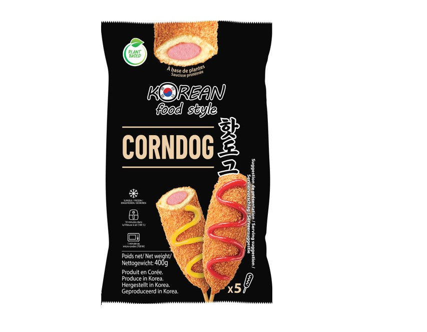 Korean Food Style KF Saucisse végétalienne panée sur bâtonnet (brochette de maïs) 80 g x 5
