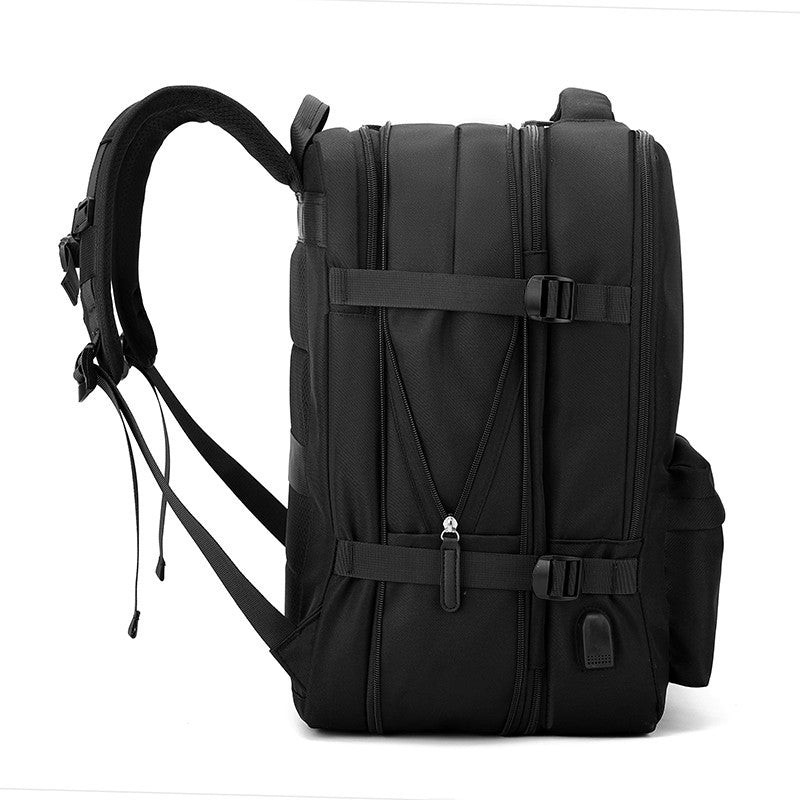 Sac à dos de voyage professionnel extensible, sac à dos résistant à l'eau pour ordinateur portable 15,6 pouces avec port de charge USB externe, sac de jour décontracté à multiples poches pour