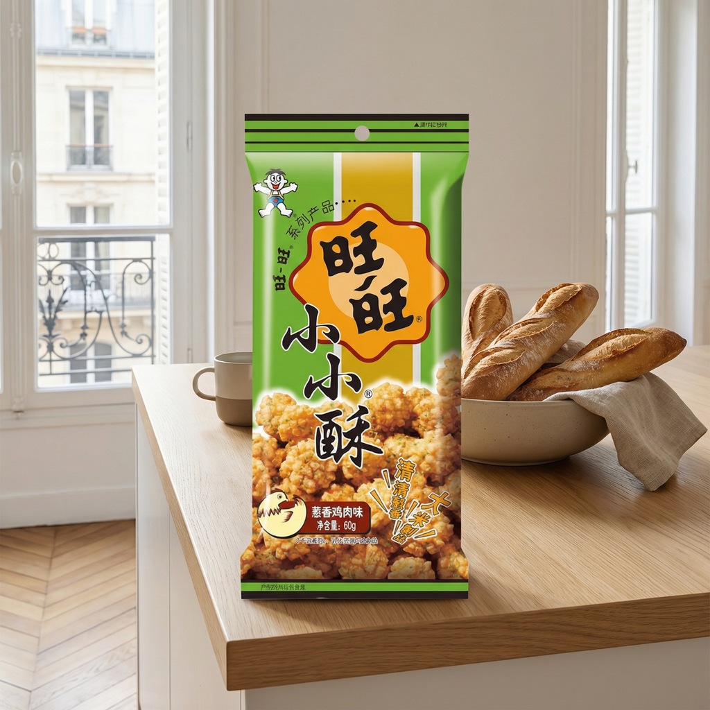 WANT WANT Petits biscuits croustillants saveur poulet et oignon vert - 60 g