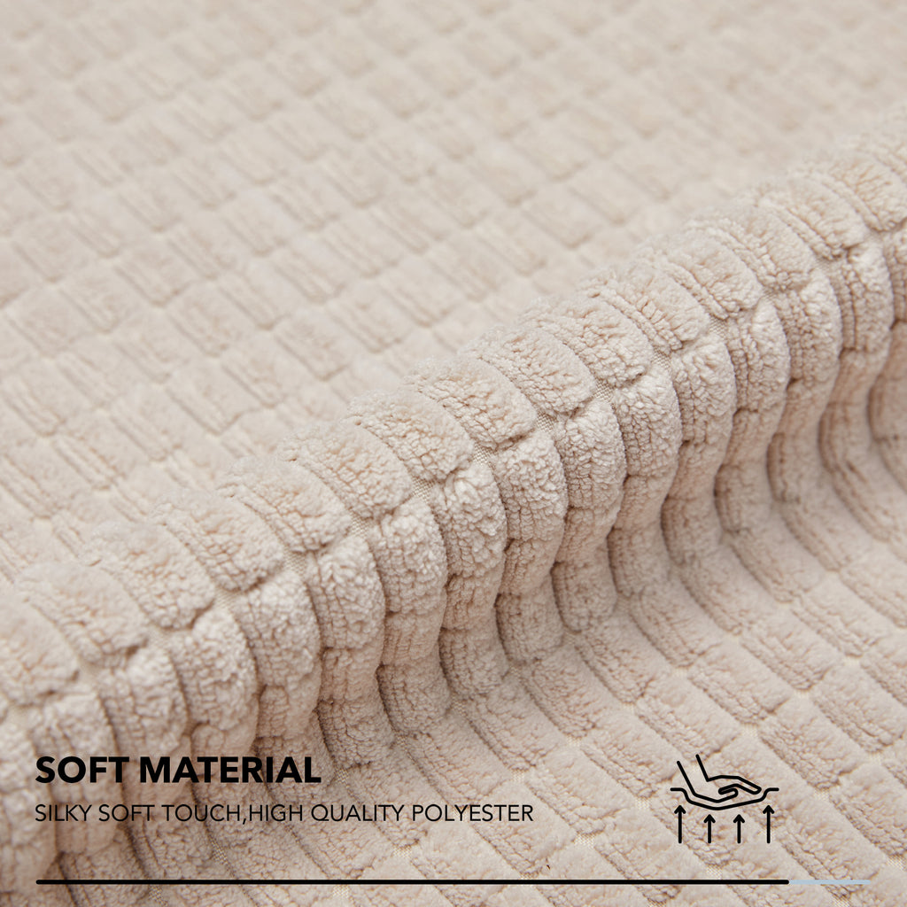 Deconovo Housse de coussin en velours coloris beige 45 x 45 cm - 1 pièce