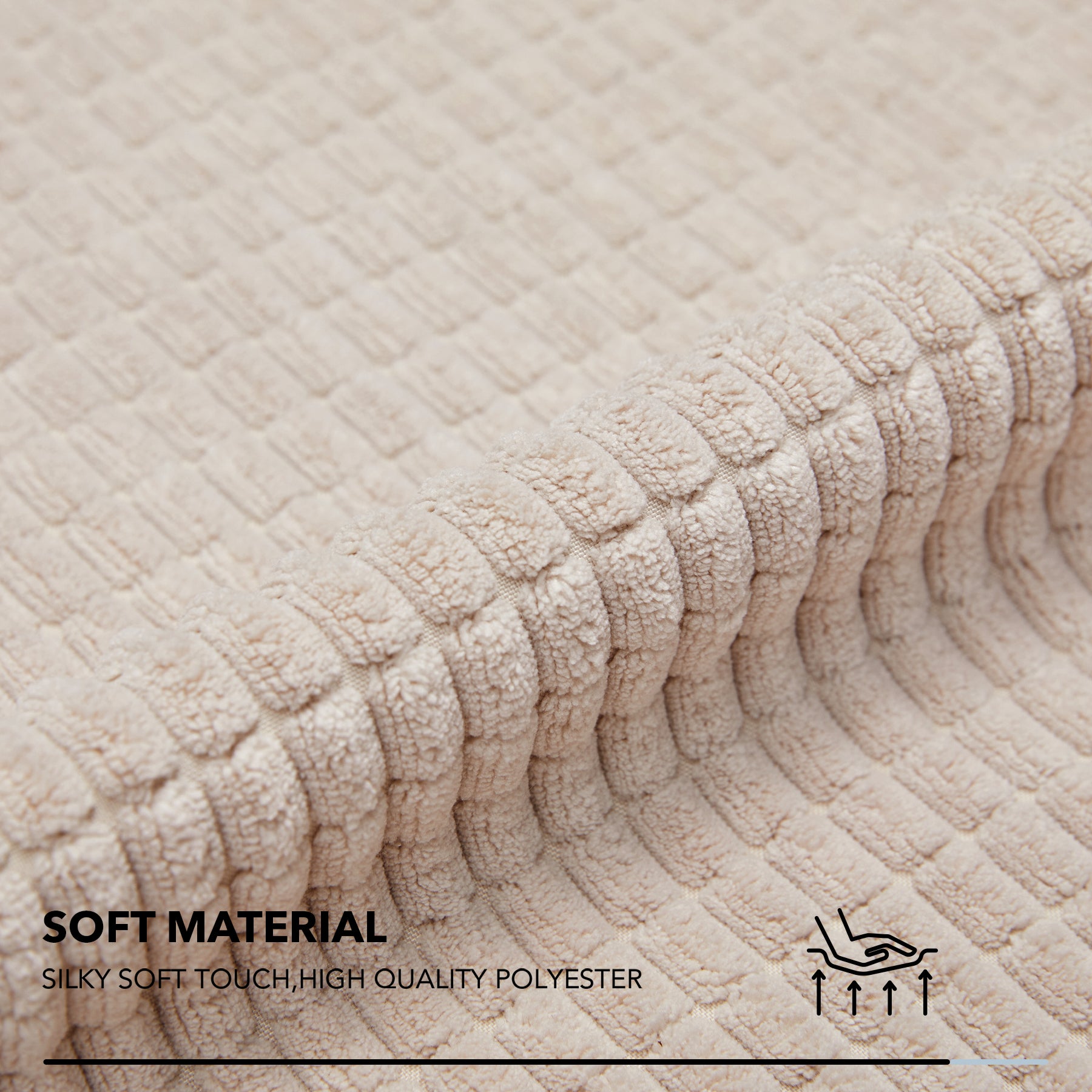 Deconovo Housse de coussin en velours coloris beige 45 x 45 cm - 1 pièce