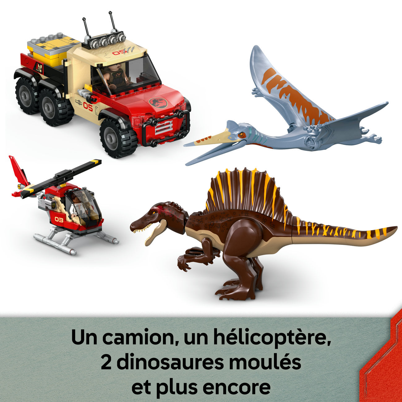 LEGO Jurassic World Mission du temple Spinosaurus & Quetzalcoatlus 76976 Set de construction (984 pièces)