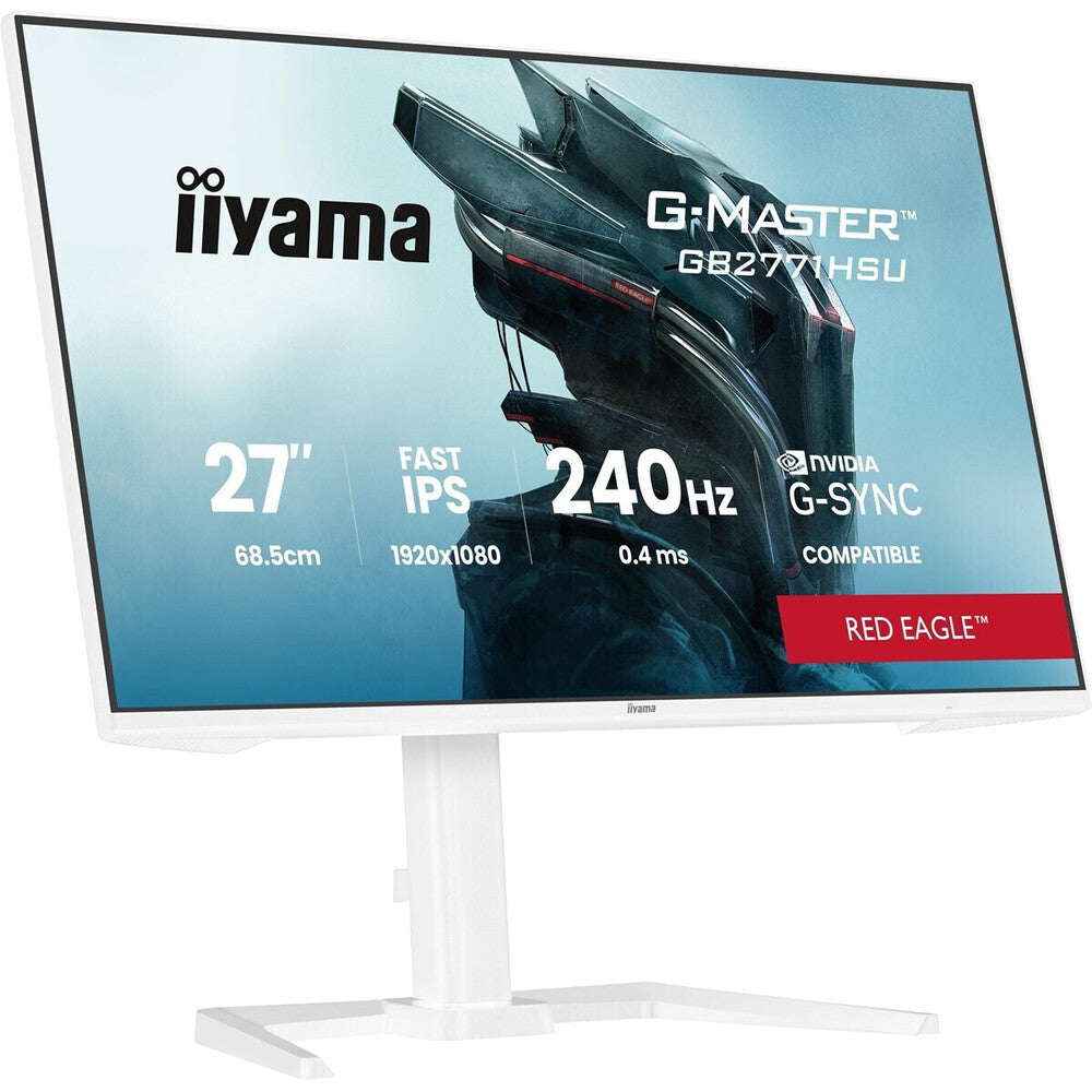 iiyama G-MASTER GB2771HSU-W1 - Moniteur Gaming IPS Rapide 27 Pouces (Réglable en Hauteur, Hub USB, Design Blanc)