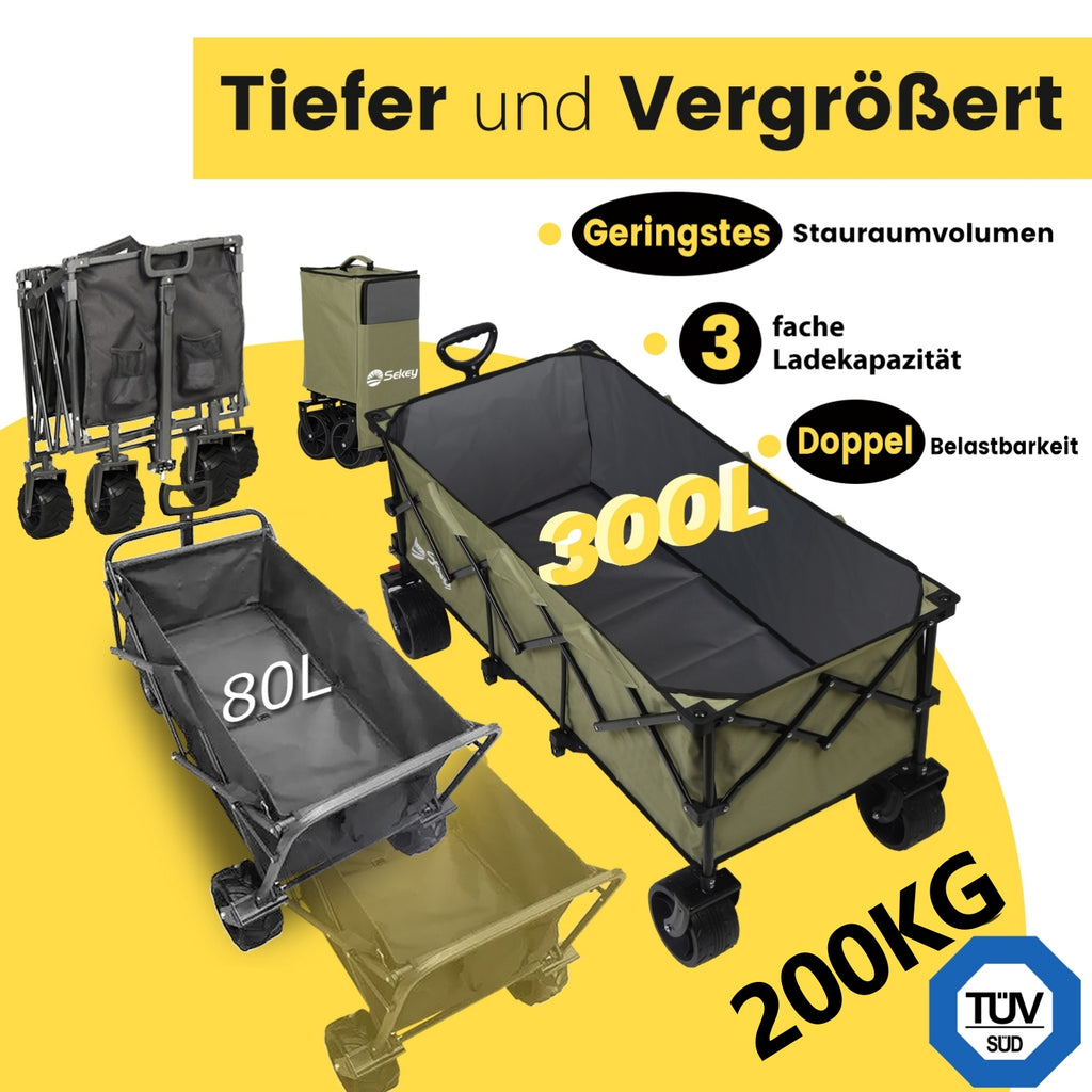 Sekey Chariot de transport extensible pliable 48 po longueur capacité de charge 200 kg