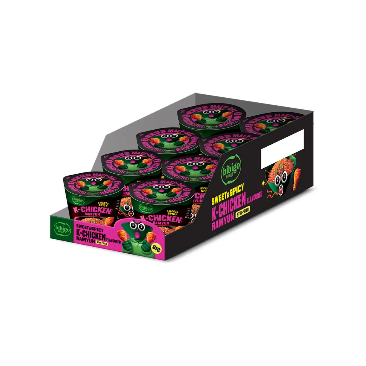 BIBIGO Ramyeon saveur poulet sucré & épicé - 8 x 98 g