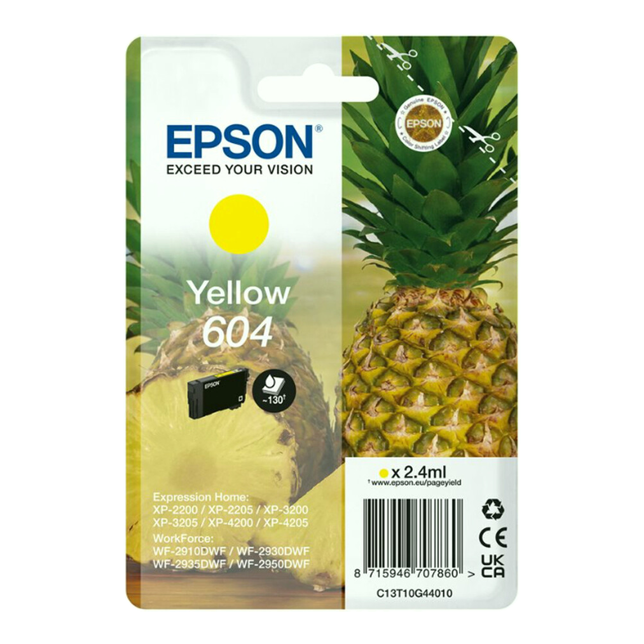 EPSON 604 Cartouche d’encre 1 pièce Originale Rendement standard Jaune 1
