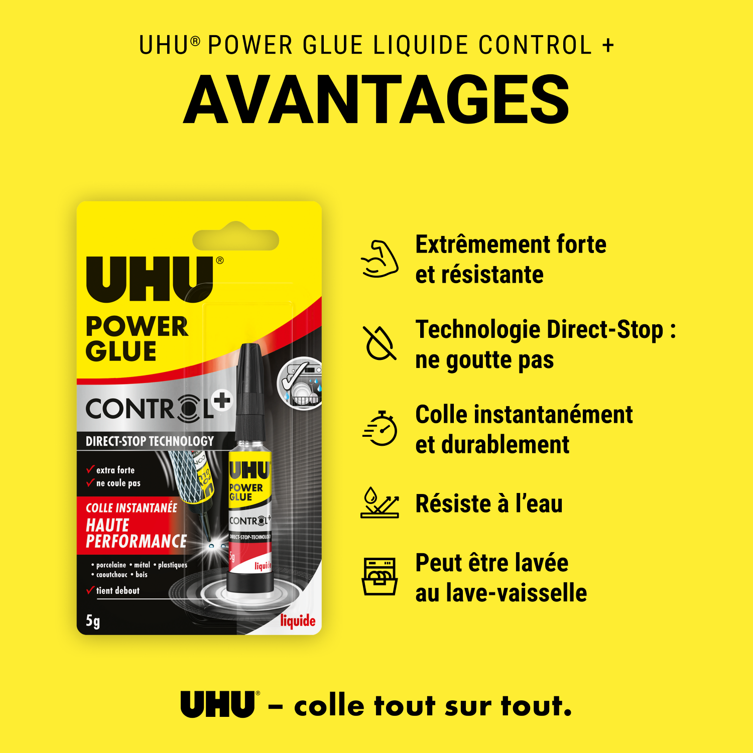 UHU POWER GLUE LIQUIDE CONTROL + Tube 5 ml