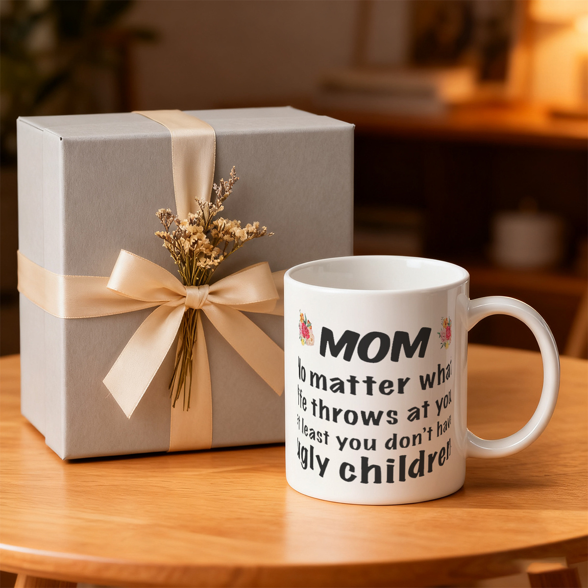 Alphynix Mug en céramique avec citation humoristique « No Matter What Life Throws At You, At Least ou Dont Have Ugly Children » - 33 cl
