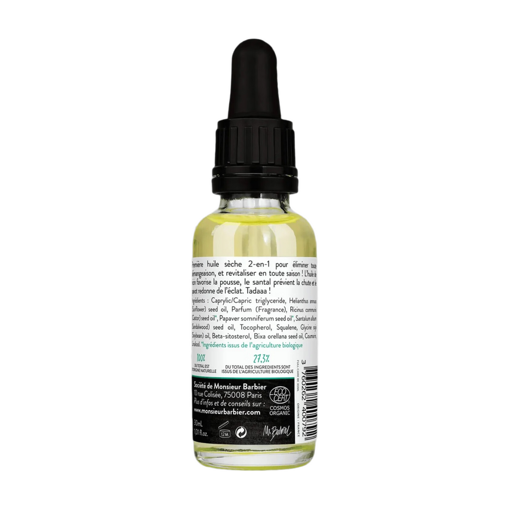 MONSIEUR BARBIER Full Care - Huile Sèche Barbe & Cheveux Bio - 30ml