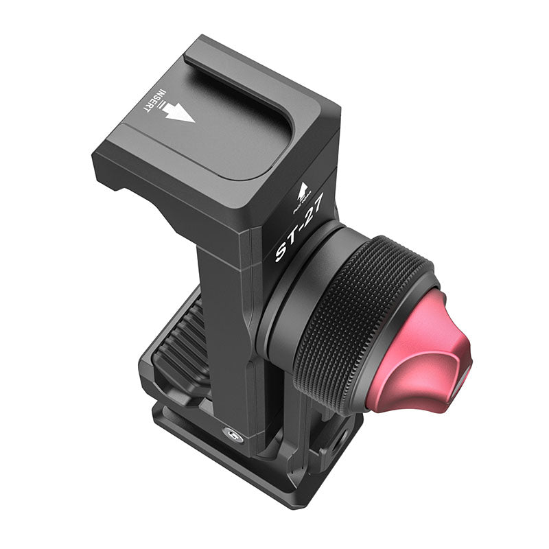 Ulanzi ST-27 Adaptateur de trépied pour téléphone en aluminium pour iPhone avec support de téléphone Arca-Swiss, pince 1/4 pouce, rotation 360° pour vidéo-blogue