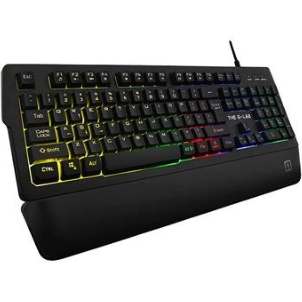 THE G-LAB Keyz Palladium Clavier Gaming Membrane Filaire RGB Taille Complète - AZERTY - Noir