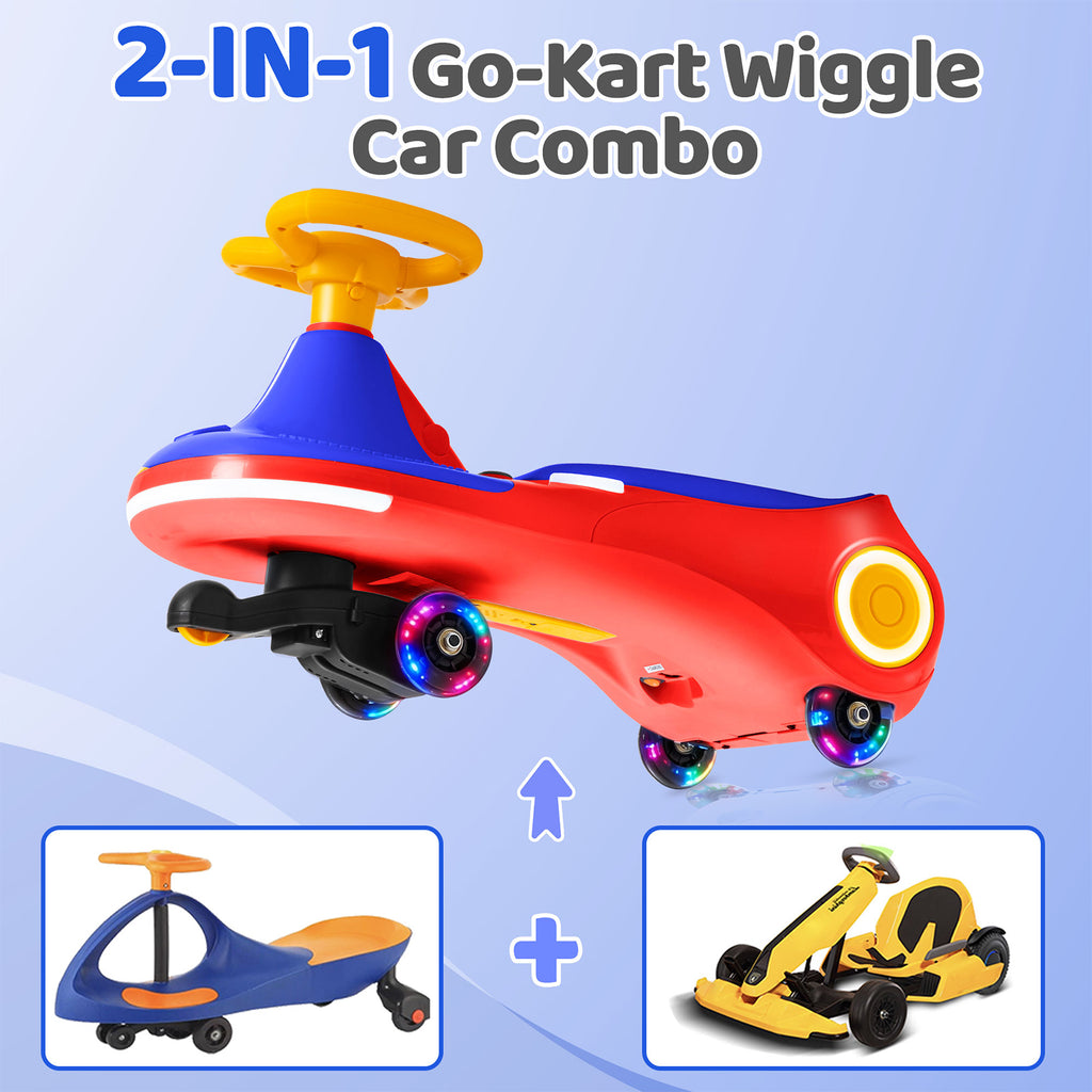 Neuleb Voiture oscillante électrique 12 V avec pédale, batterie rechargeable, trottinette oscillante 2-en-1, 3 vitesses max. 5 mi/h, anti-renversement