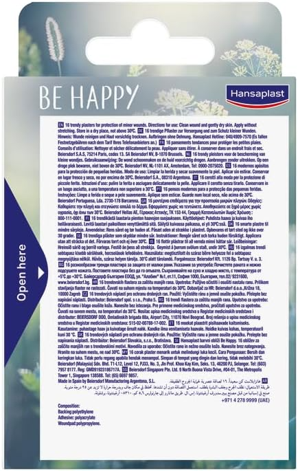 HANSAPLAST Be Happy - Pansements colorés - Lot de 16 pansements