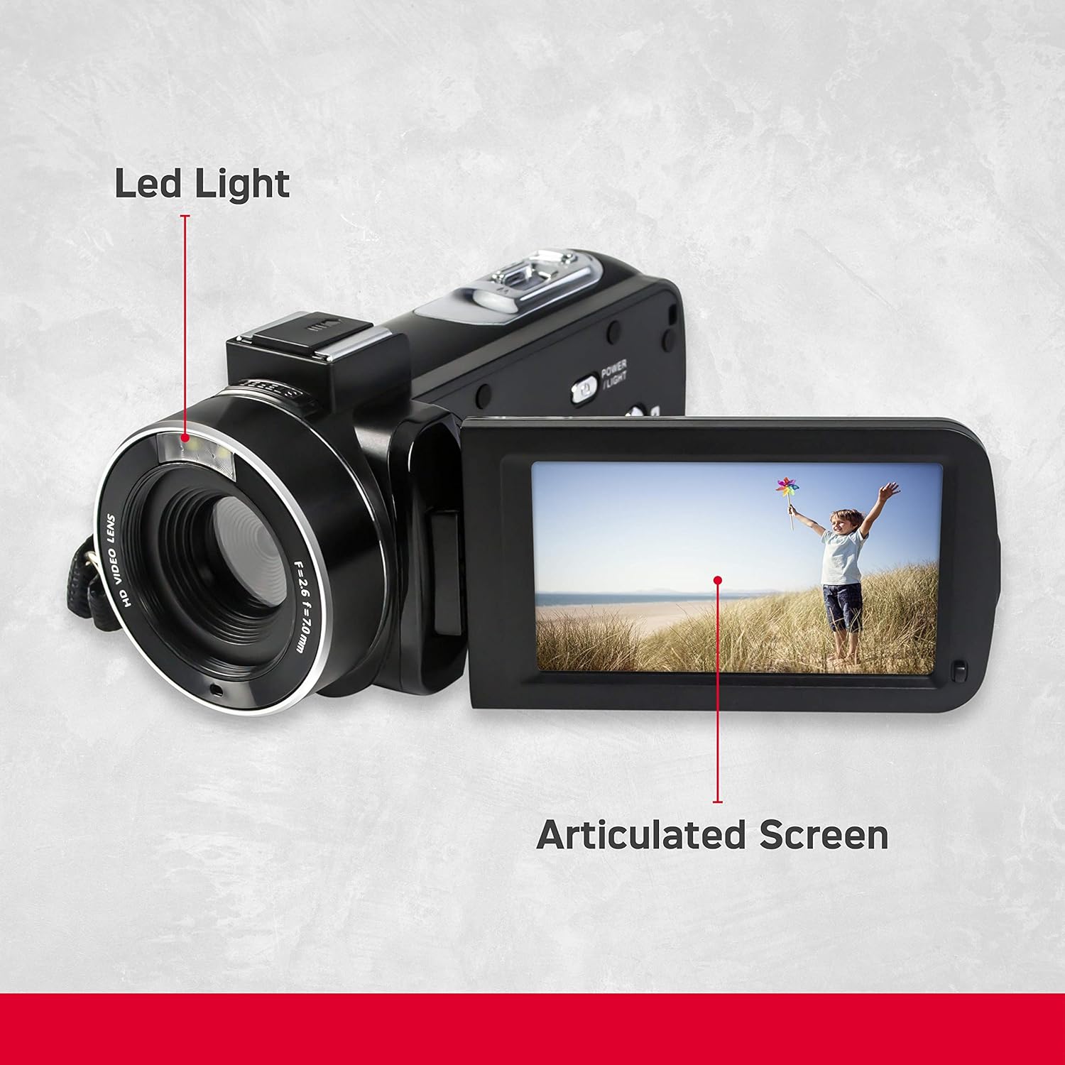 AgfaPhoto Realimove CC2700 Caméscope numérique haute définition 2,7K - Noir