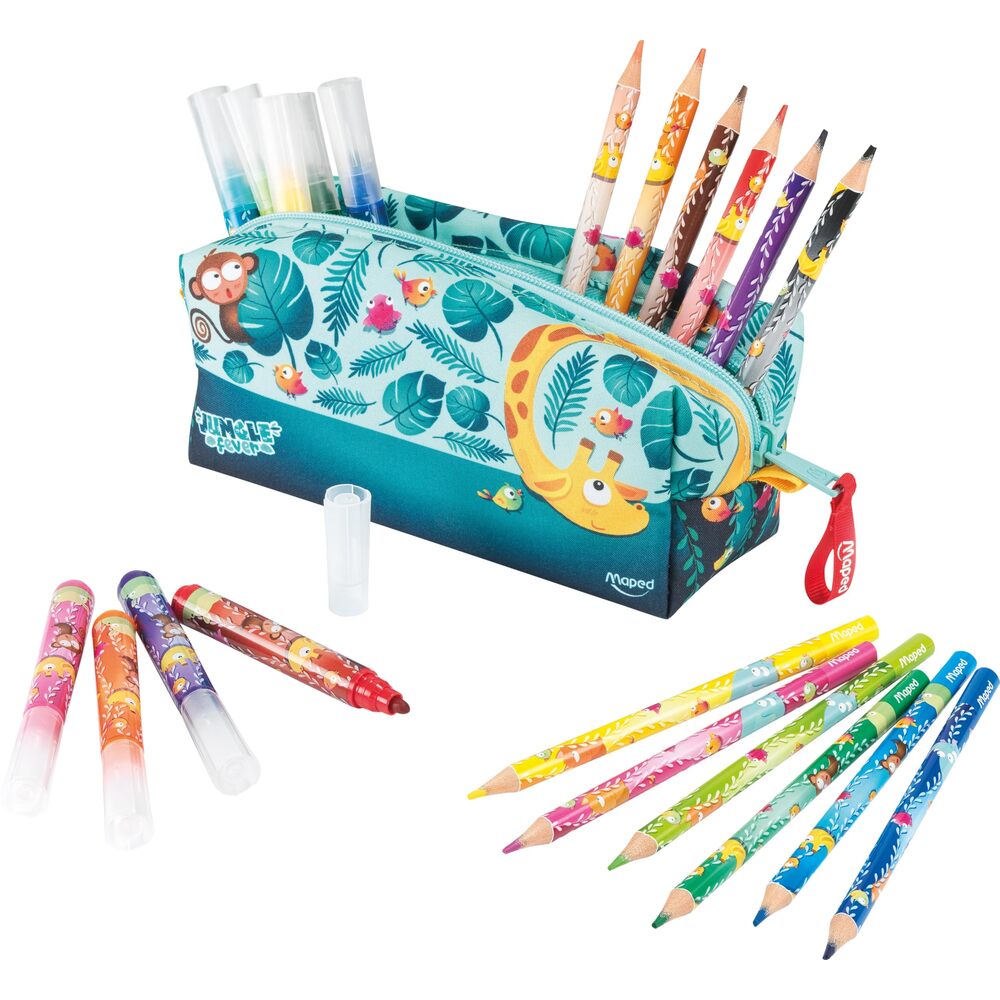 Maped Jungle Fever Trousse 12 Feutres + 12 Crayons