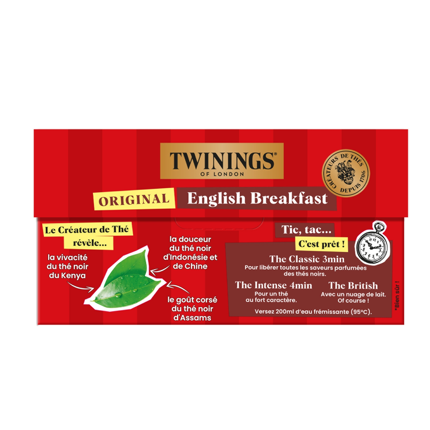 Twinings Thé Noir English Breakfast la boîte de 25 sachets