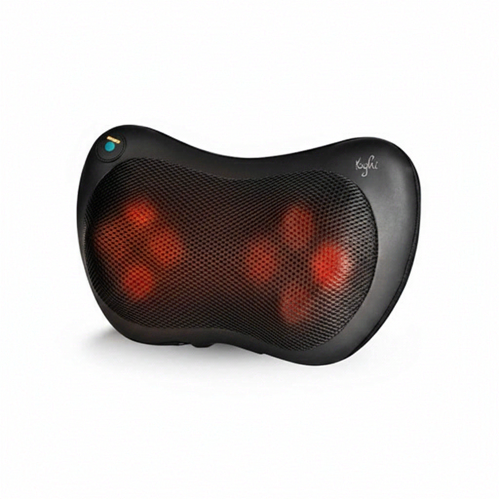 YOGHI - Coussin de Massage Shiatsu Chauffant à 8 Têtes de Massage, Noir