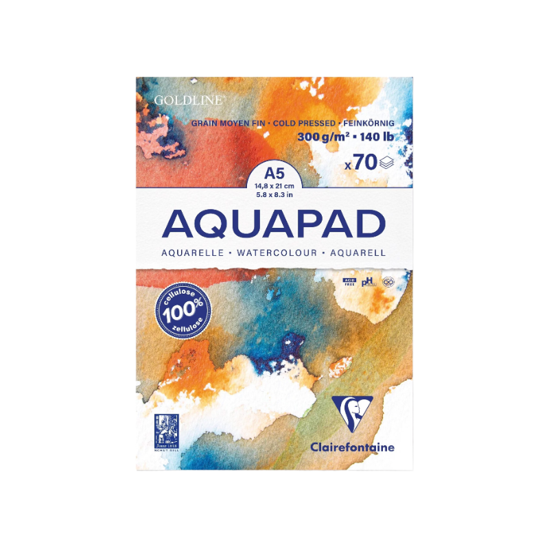 Clairefontaine Bloc collé Aquapad A5 70F 300 g