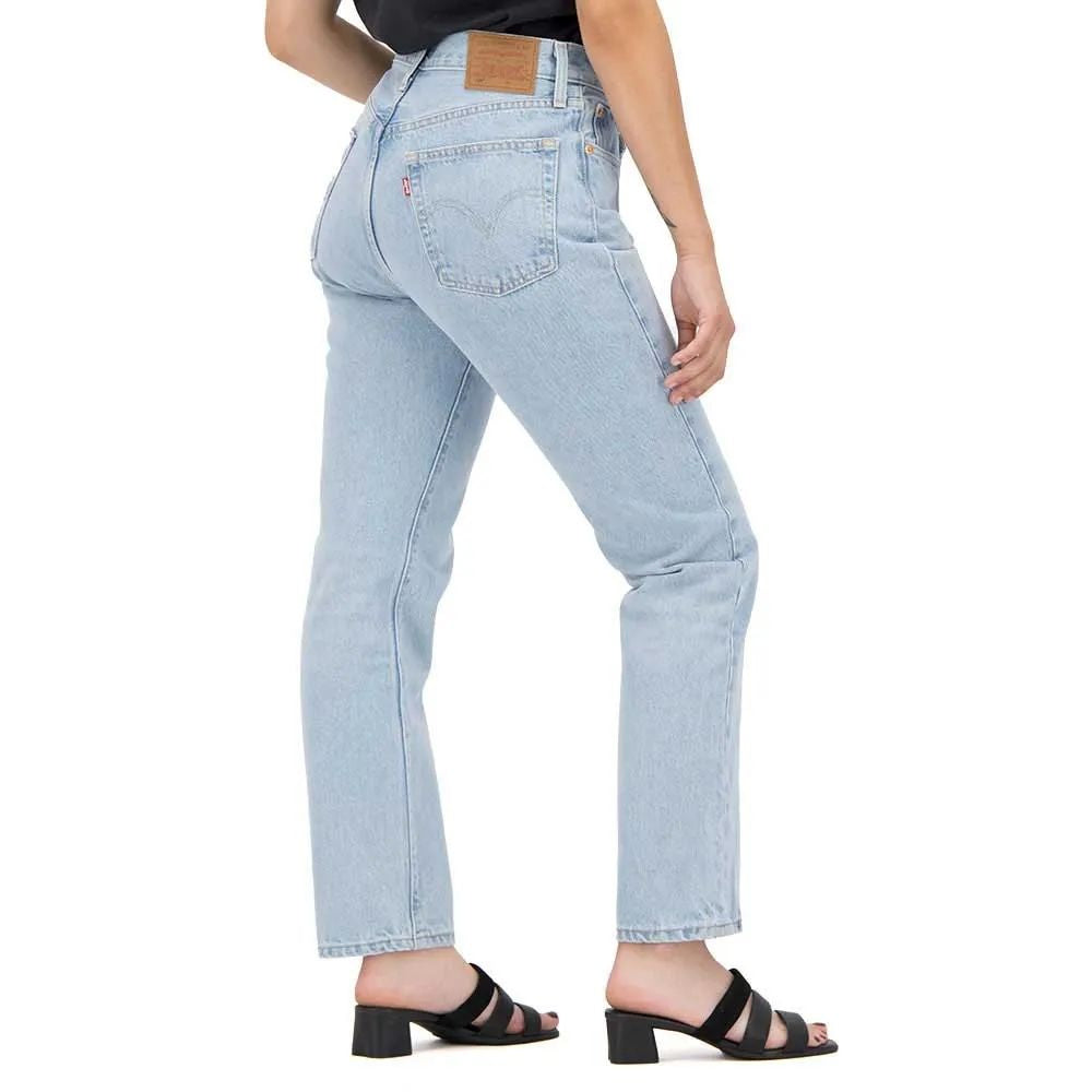LEVI'S 501 Jeans droit court Femme Bleu clair