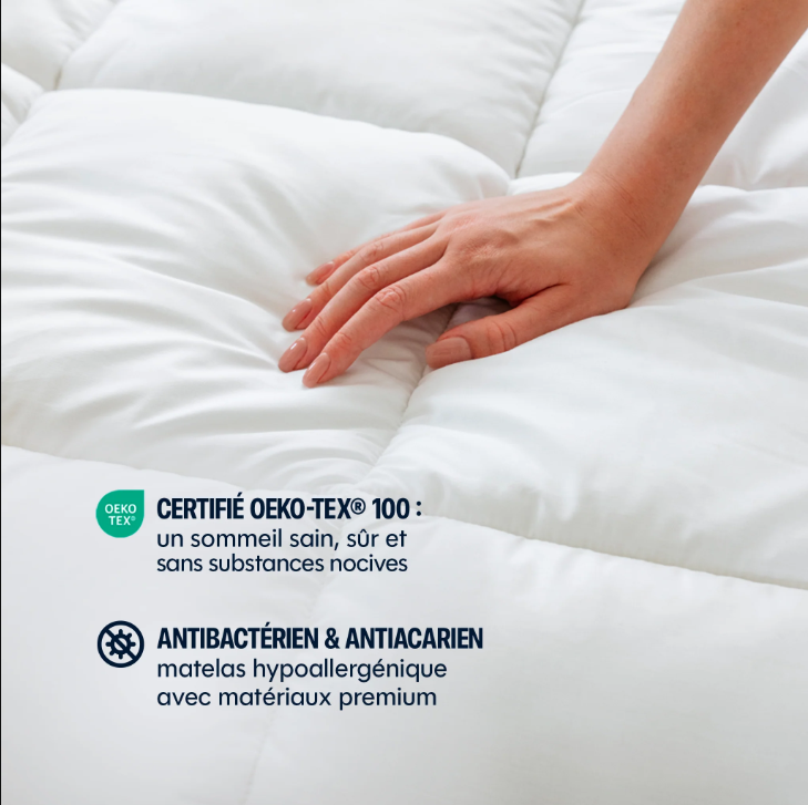 MORPHEA Couette Hiver fibres creuses siliconées, enveloppe coton 5 cm - 140 x 200 cm