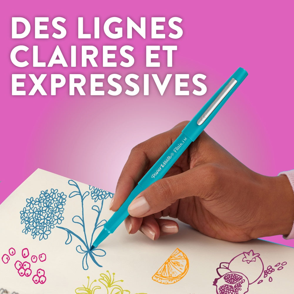 Paper Mate Flair Stylos feutres | Feutres de coloriage sans fuite à pointe moyenne (0,7 mm) | encre verte