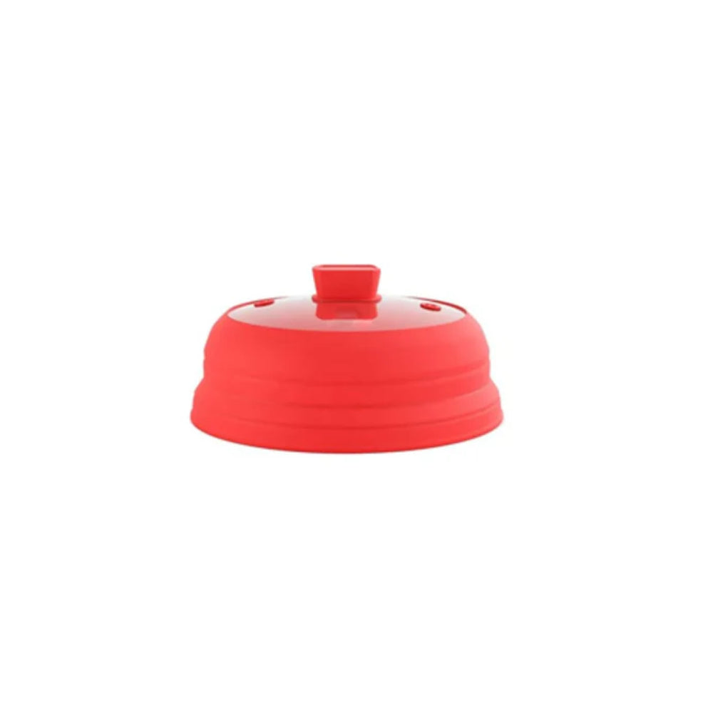 M&Co Couvercle pliable pour micro-ondes 27 cm, Protection anti-éclaboussures et service, Silicone et verre résistants à la chaleur, Résistant à la chaleur jusqu’à 200 °C, Gain de place, Noir