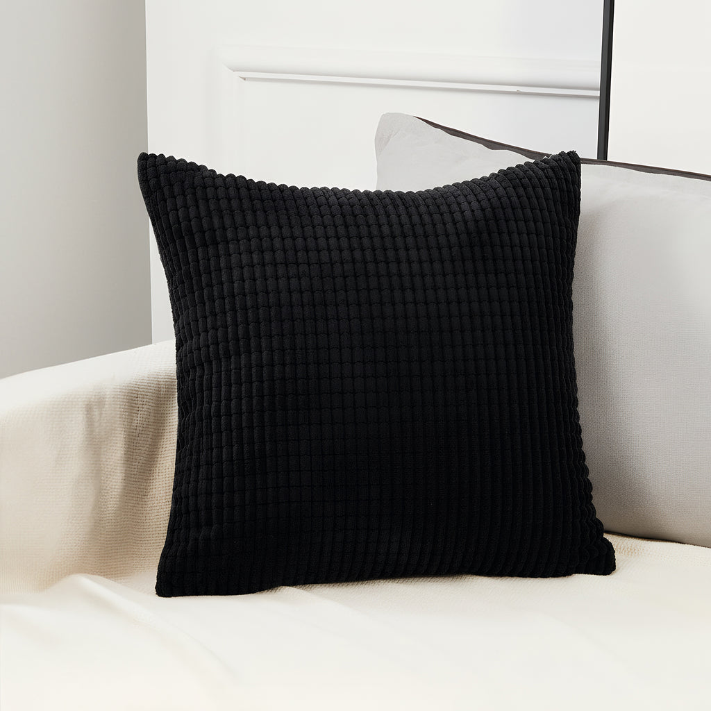 Deconovo Housse de coussin en velours 45 x 45 cm - Noir - 1 pièce