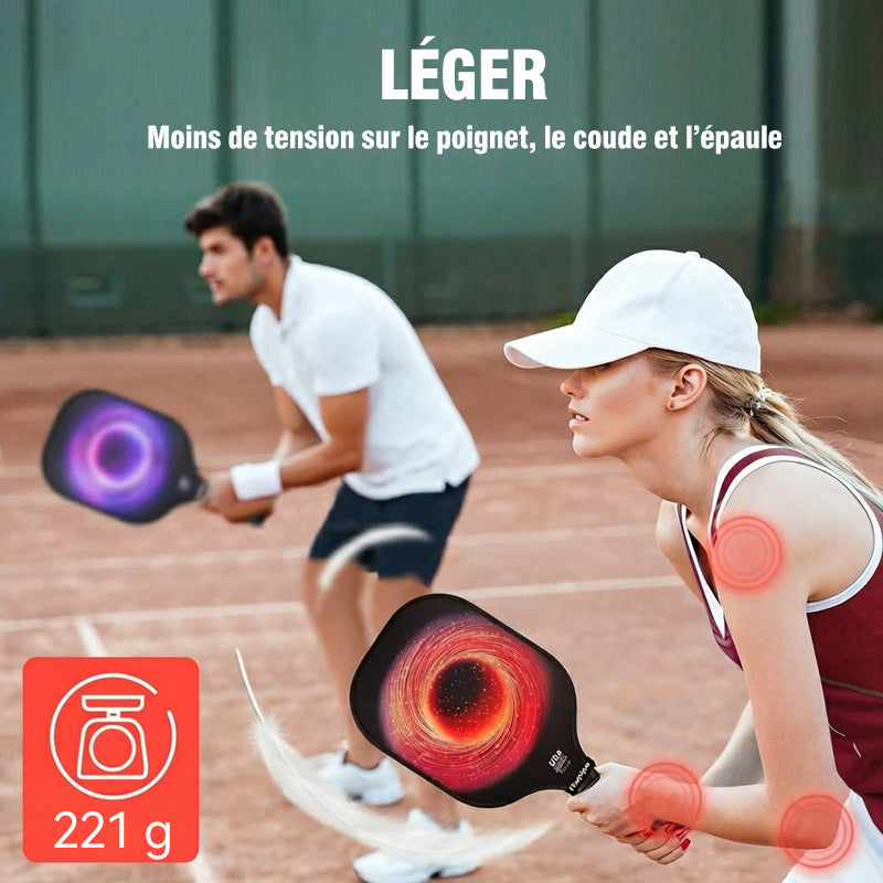 NIUPIPO Lot de 2 raquettes de pickleball en fibre de verre, noyau en nid d’abeille en polypropylène, certifié USAPA, conception légère, prise en main confortable