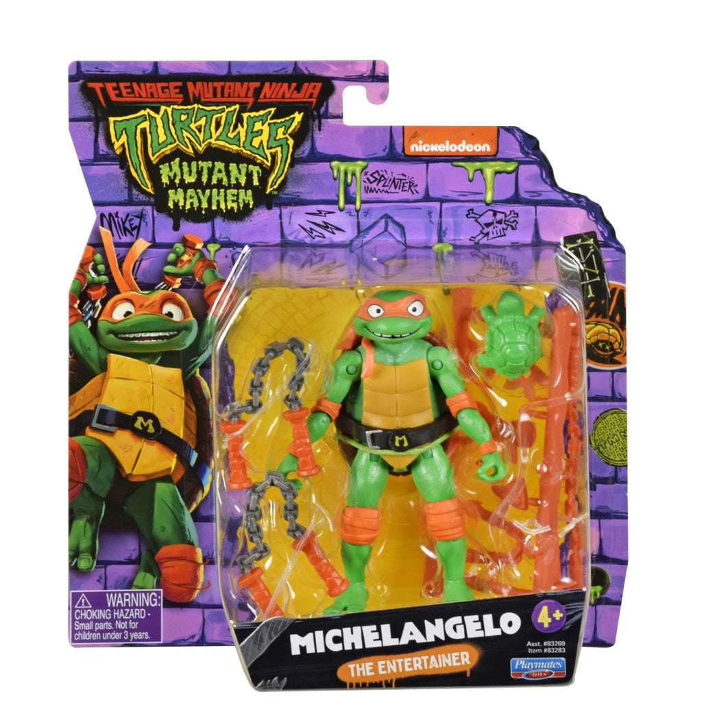 TORTUES NINJA Les Tortues Ninja, Figurine articulée de 11 cm, avec armes, Michelangelo, Jouet pour enfants dès 4 ans, TU8054
