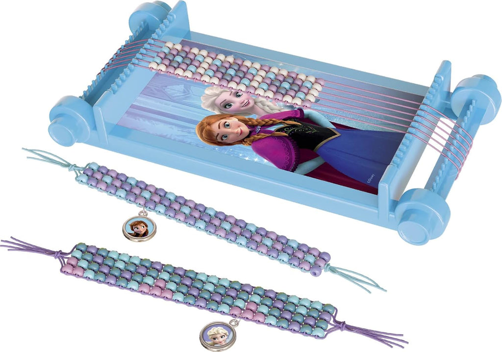 DISNEY LA REINE DES NEIGES - Kit Créatif Enfants avec Métier à Tisser, Perles, Fils et Charms Anna & Elsa