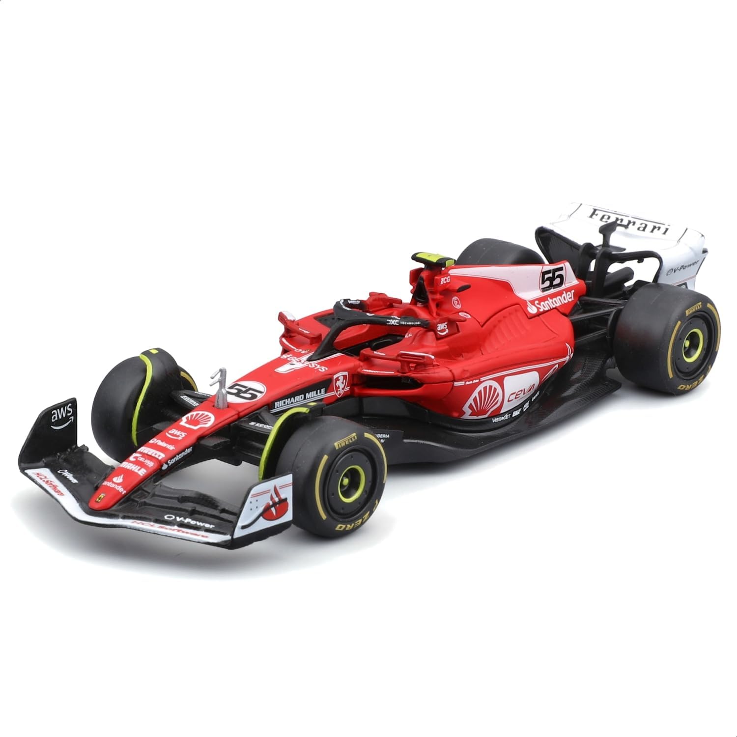 Scuderia Ferrari Échelle 1/43 Pack de 7 Voitures de Formule 1 avec Présentoir