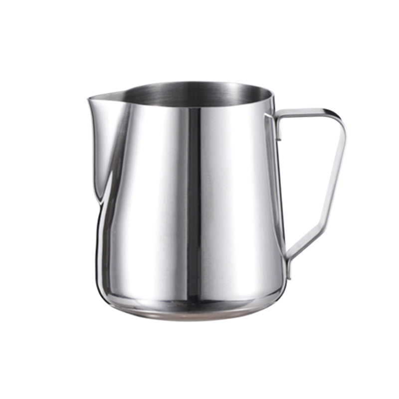 HiBREW Pichet à lait en acier inoxydable 350 ml, carafe à café pour mousse de lait, tasse à dessin floral, pot à lait pour cappuccino et espresso