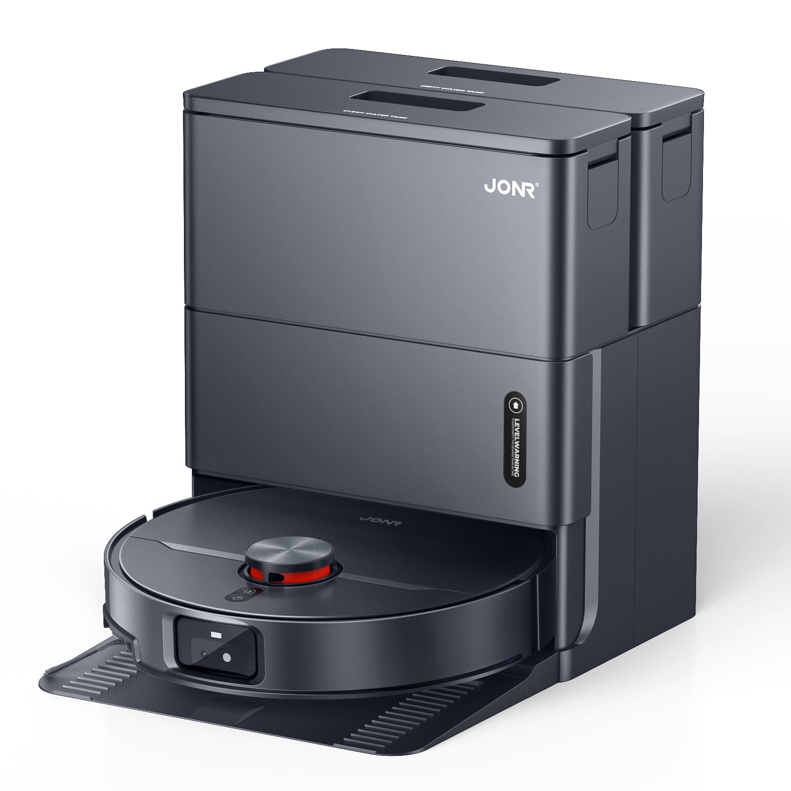 JONR X1 Max Robot Aspirateur Laveur Tout-en-un, Bras Doubles Extensibles, Aspiration 20 kPa, Lavage Eau Chaude 75°C, Séchage Air Chaud 45°C, Anti-emmêlement des Cheveux, Évitement Obstacles IA - Noir