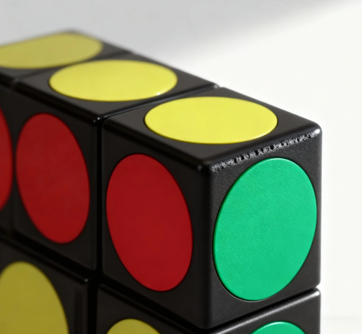 Cube casse-tête 1 x 1 (Présumé), Design classique à autocollants, Jouet fantaisie pour débutants