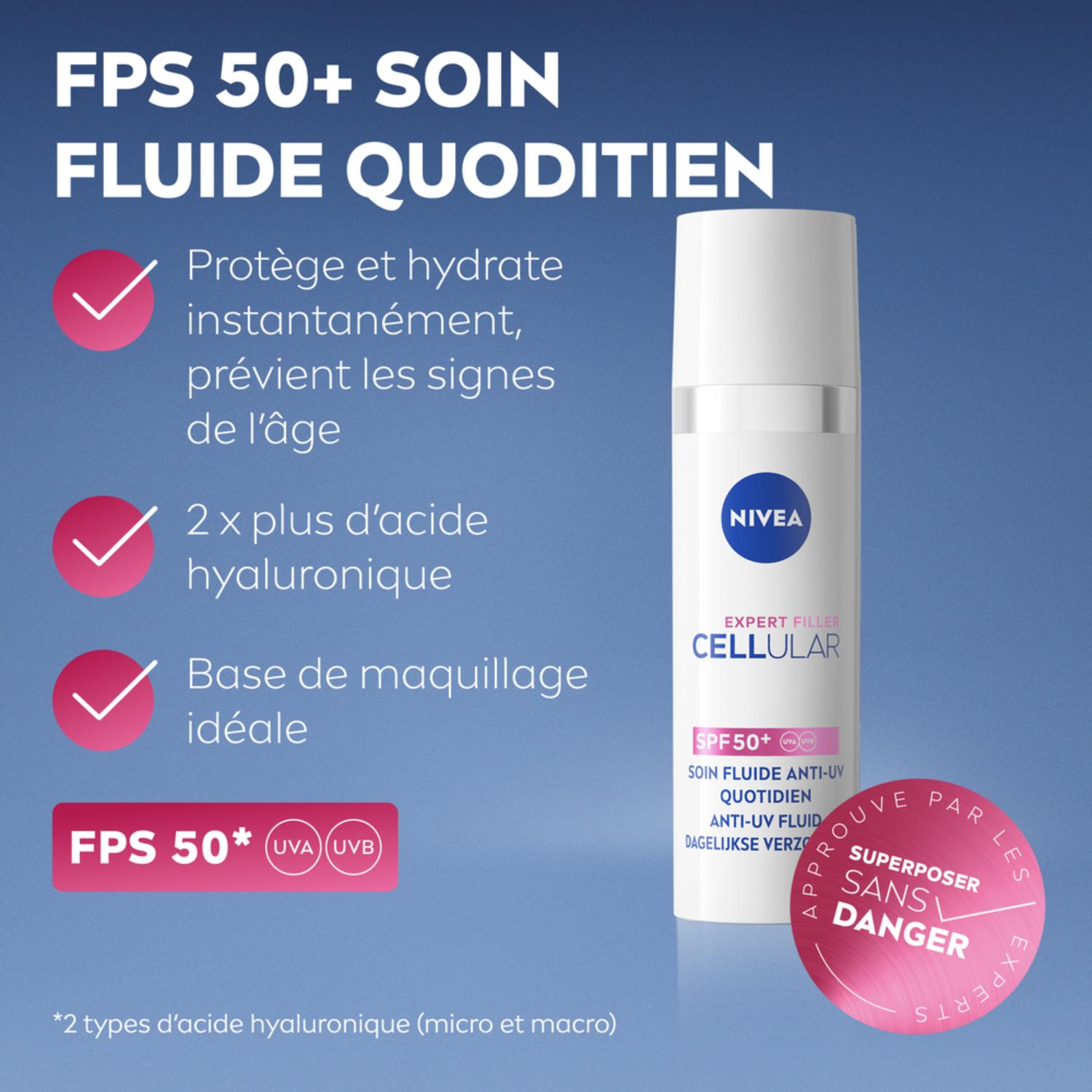 NIVEA Cellular Expert Filler Visage Fluide UV Jour SPF50+ 30 ml