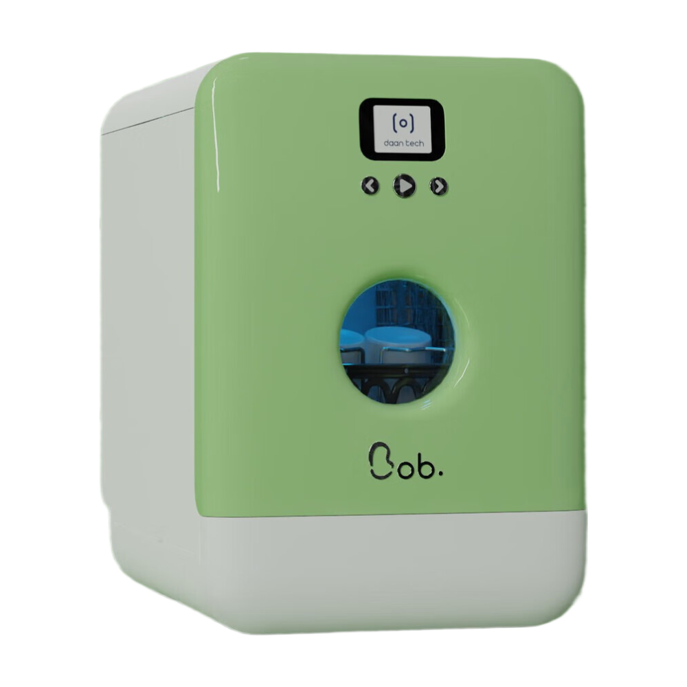 Bob Mini Lave-vaisselle compact écologique 3 couverts 34cm – Vert amande/Blanc neige