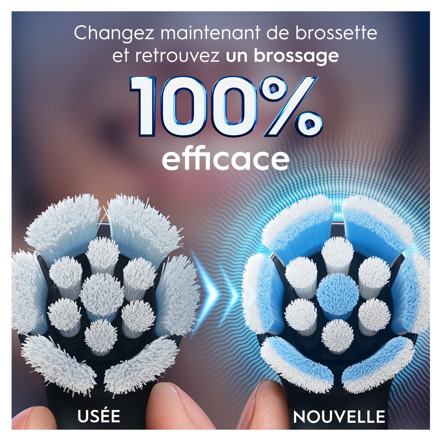 Oral-B iO Gentle Care Noir - Brossettes de Rechange Originales pour Brosse à Dents Électrique - Gencives Sensibles - Pack de 6
