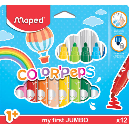Maped Color'Peps Maxi Jumbo Feutres – 12 Couleurs