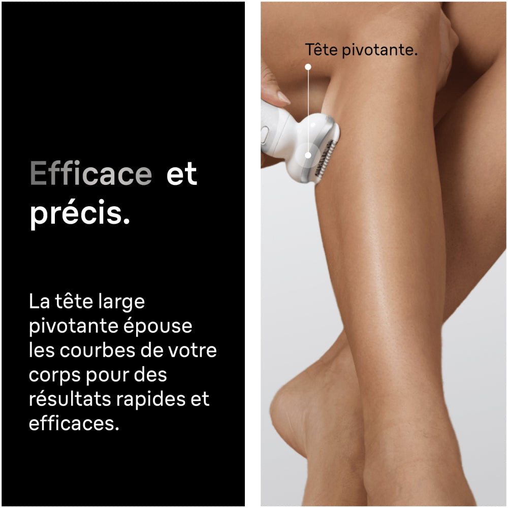 Braun Silk épil 9, Épilateur, Utilisation Sous la Douche ou Sur Peau Sèche, SES9-000, Argent