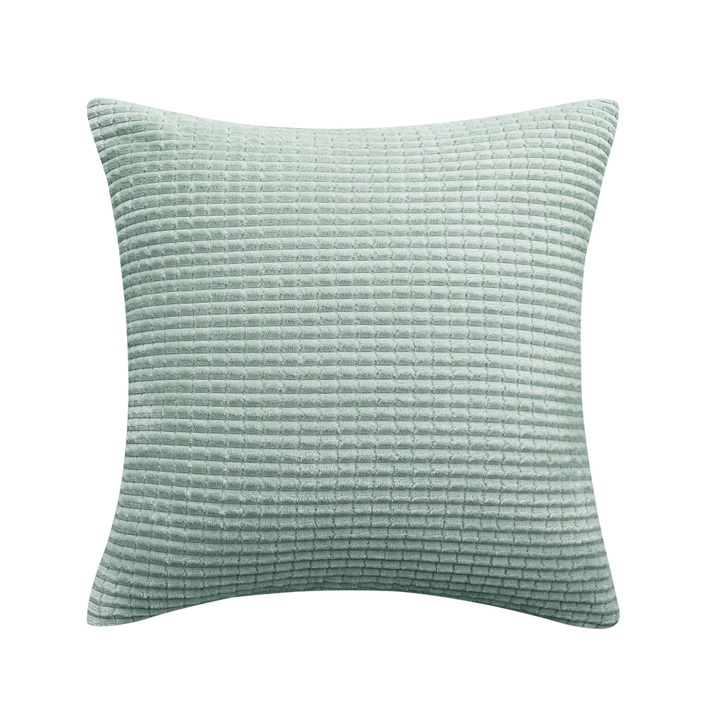 Deconovo Housse de coussin en velours - Vert clair - 50 x 50 cm - 1 pièce