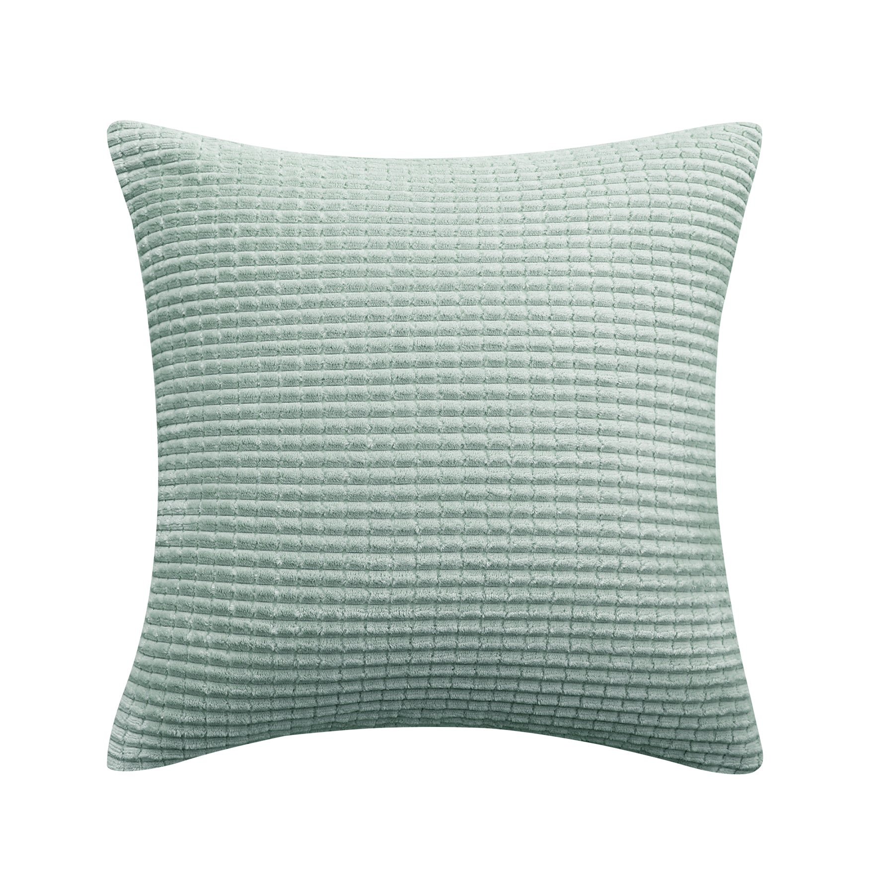 Deconovo Housse de coussin en velours - Vert clair - 50 x 50 cm - 1 pièce
