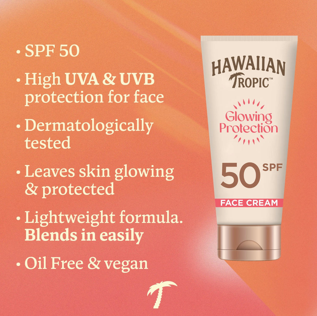 HAWAIIAN TROPIC Glowing Protection Crème solaire visage SPF 50 - 50 ml