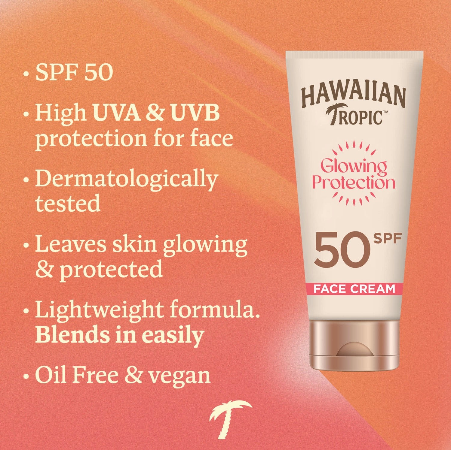 HAWAIIAN TROPIC Glowing Protection Crème solaire visage SPF 50 - 50 ml