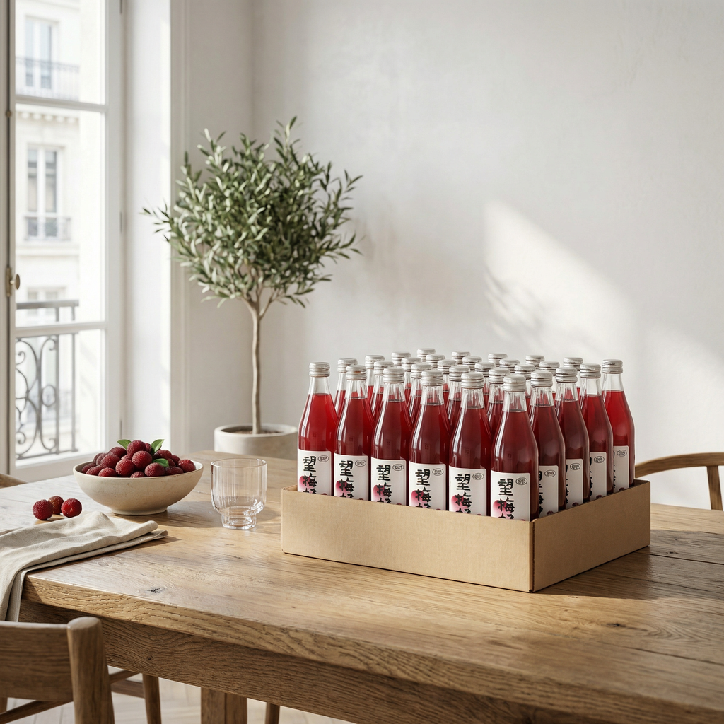 Hao Water Plum Delight (Jus pétillant de bayberry) 300 ml x 24 bouteilles - Carton
