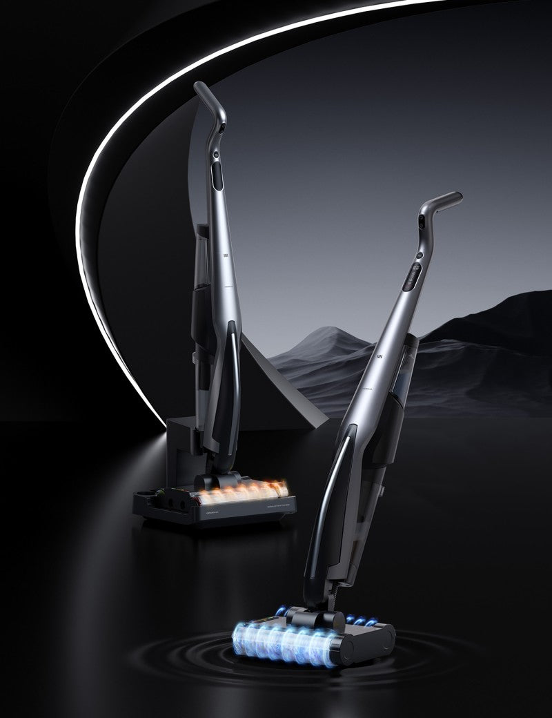 Deerma VX200 Aspirateur sans fil eau et poussière, conception à double brosse rotative pour une double puissance de nettoyage et une couverture des bords