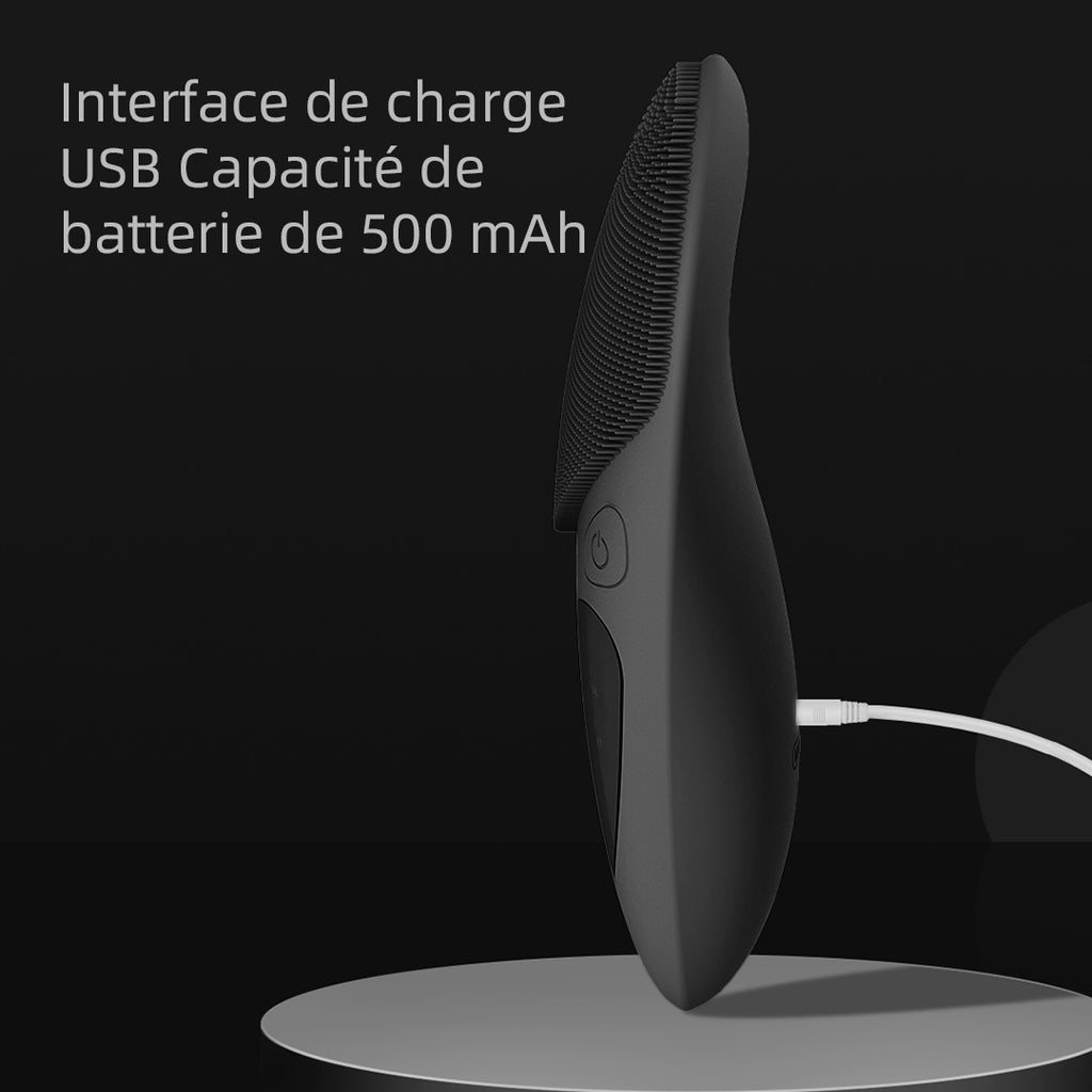 Sunluxy JMY-05 Brosse nettoyante pour le visage, grand écran affichant la puissance et le mode, nettoyage, massage et compresse chaude trois-en-un, soin des yeux à température constante, appareil de beauté à domicile, noir